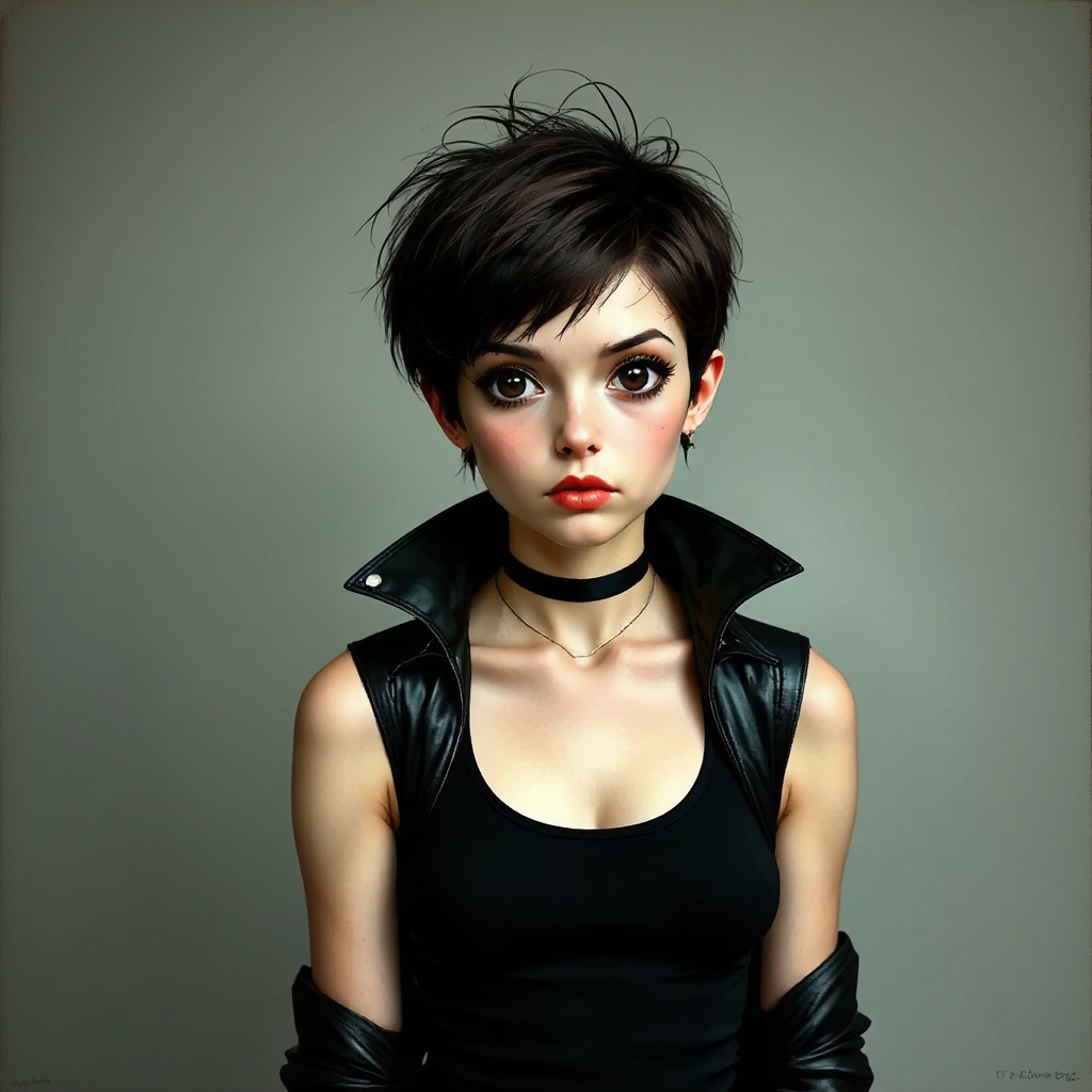 Young girl in black