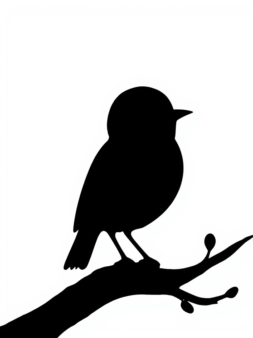 Cute cartoon bird silhouette