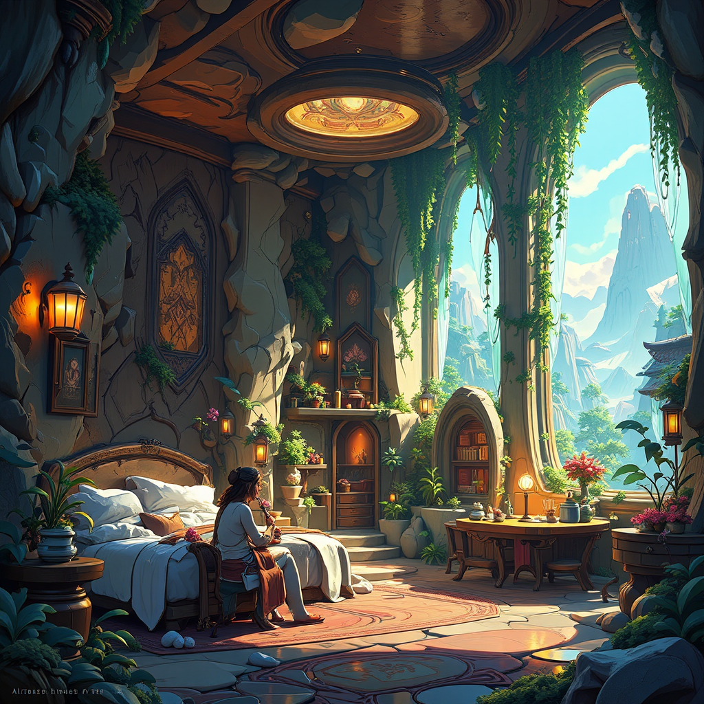 Fantasy hotel environment digital