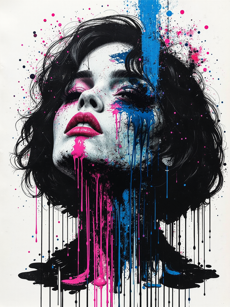 Mixed media with colored