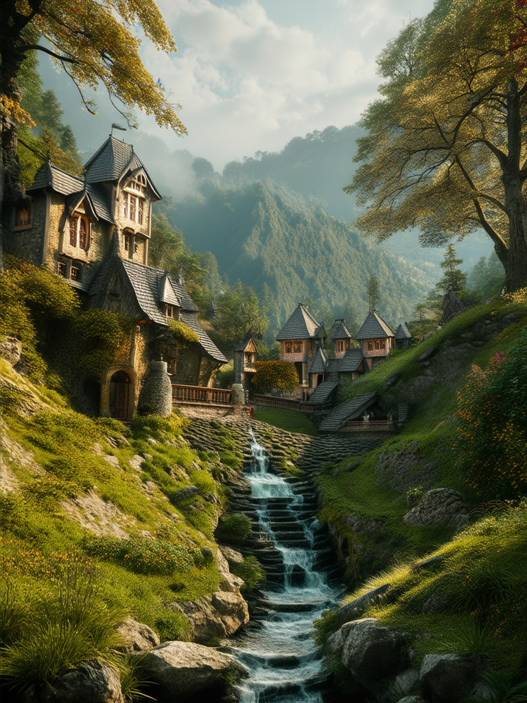 Lush mountainous landscape with