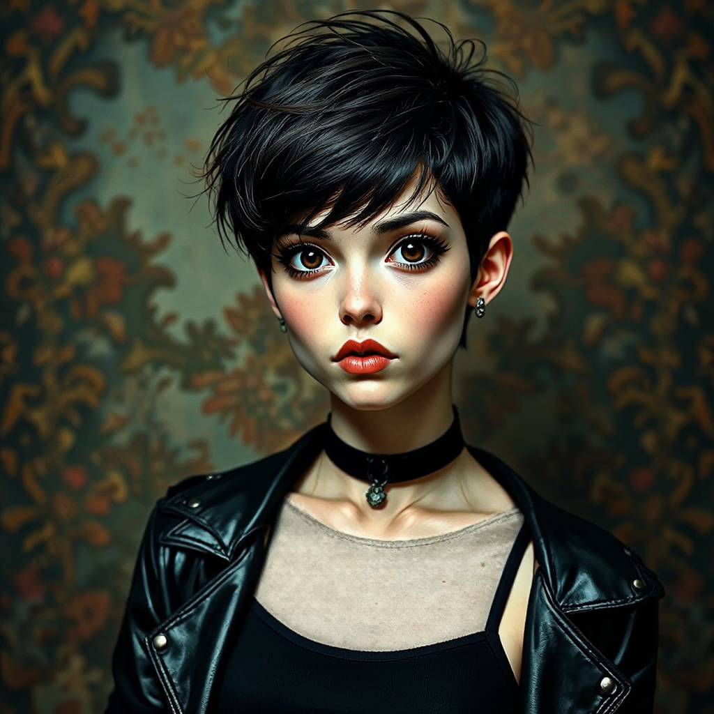 Young woman in dark