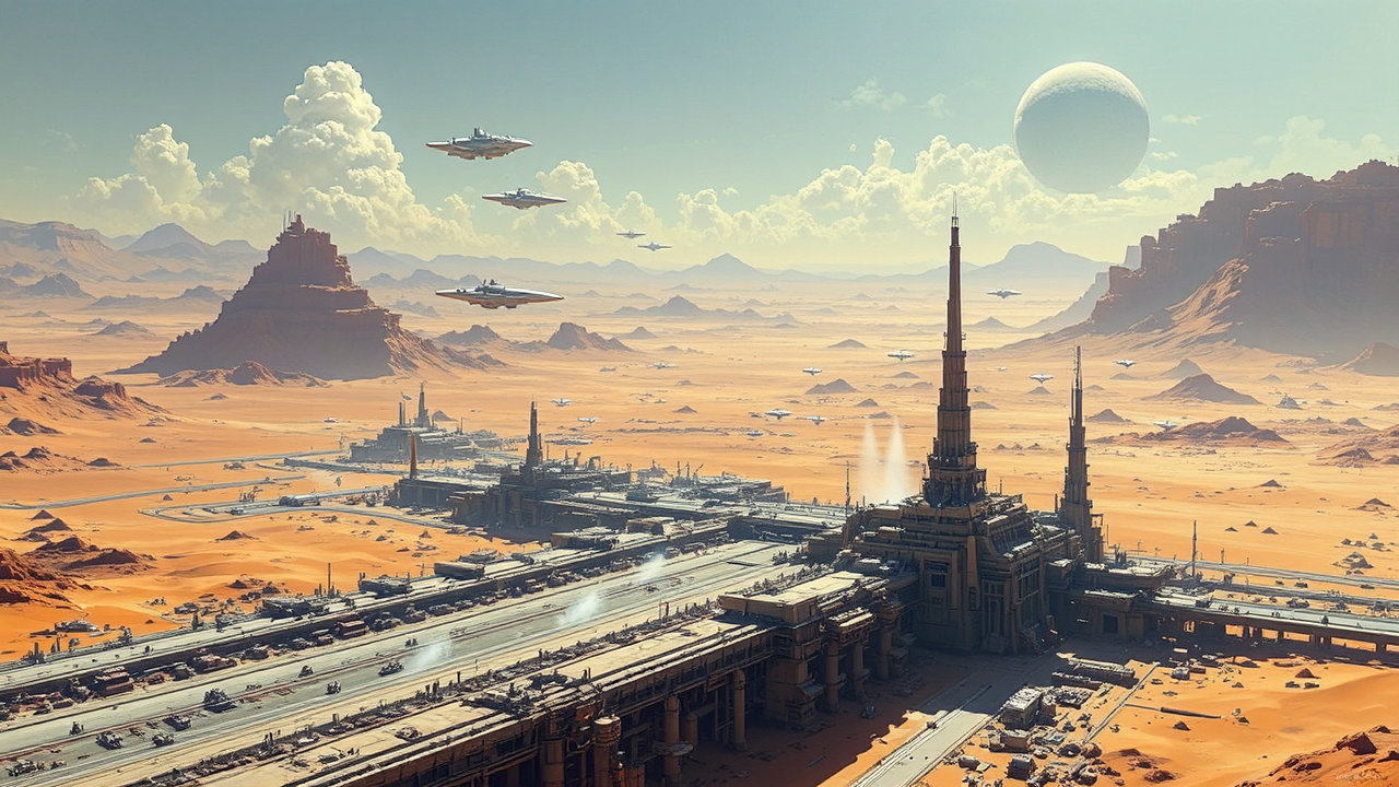 Industrial spaceport on a