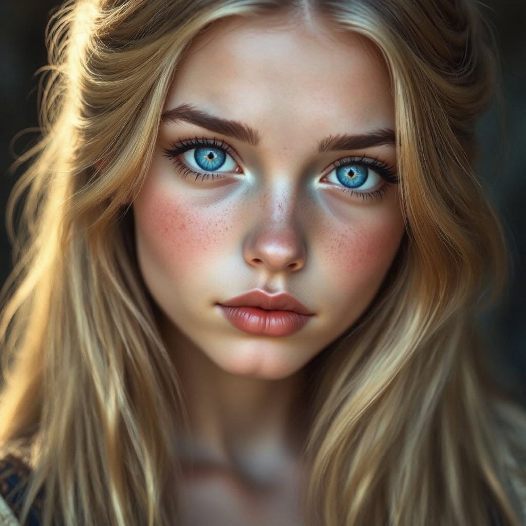 Young woman in medieval