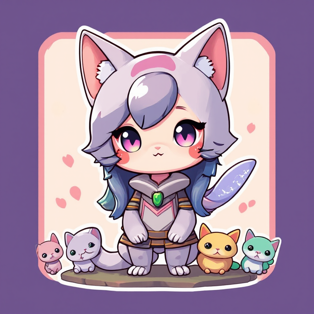 Chibi characters with pastel