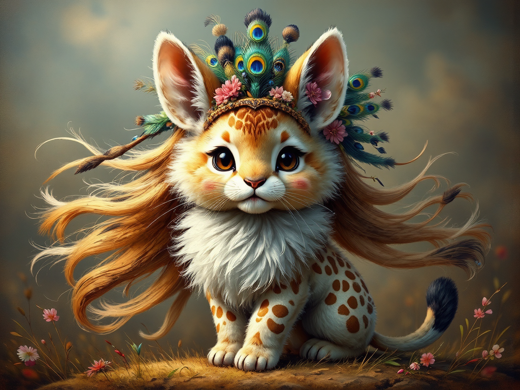 Hybrid animal with flowing