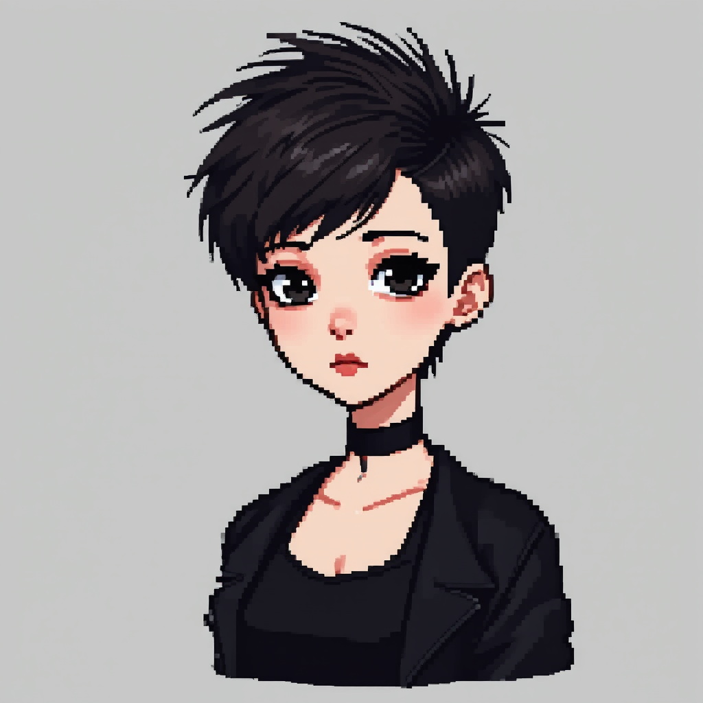 Emo girl with black