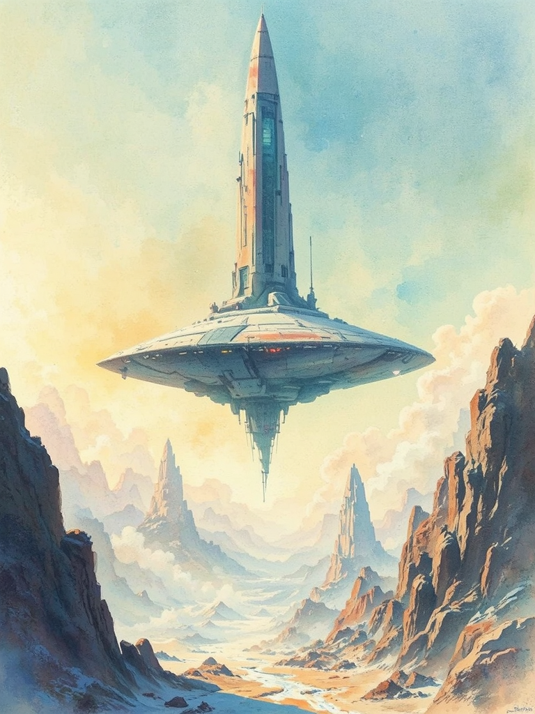 A spaceship in space