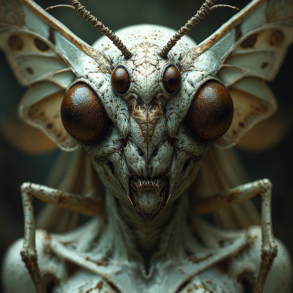 White and brown mothwoman