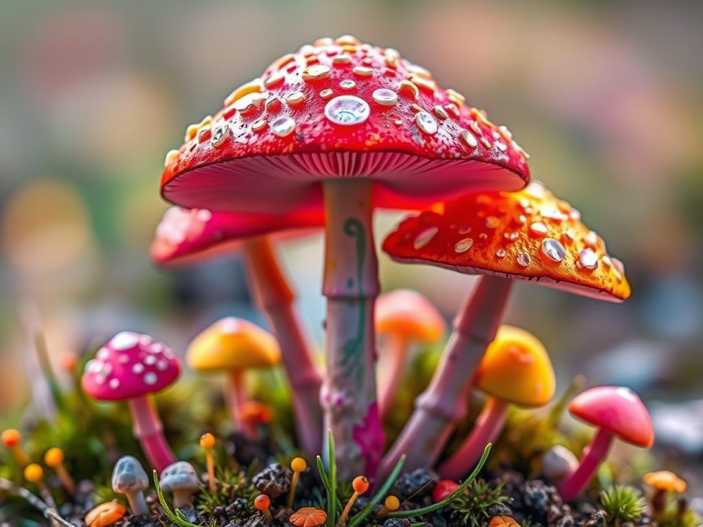 Vibrant Fungi in Dazzling