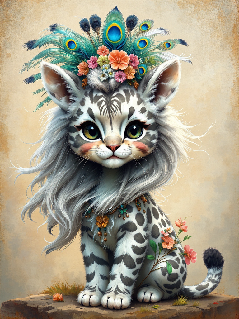 Cute tabby lion giraffe