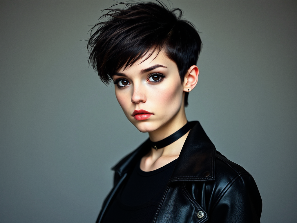 Girl with short dark
