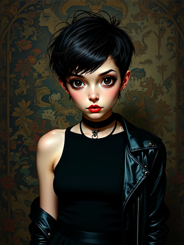 Young woman in dark