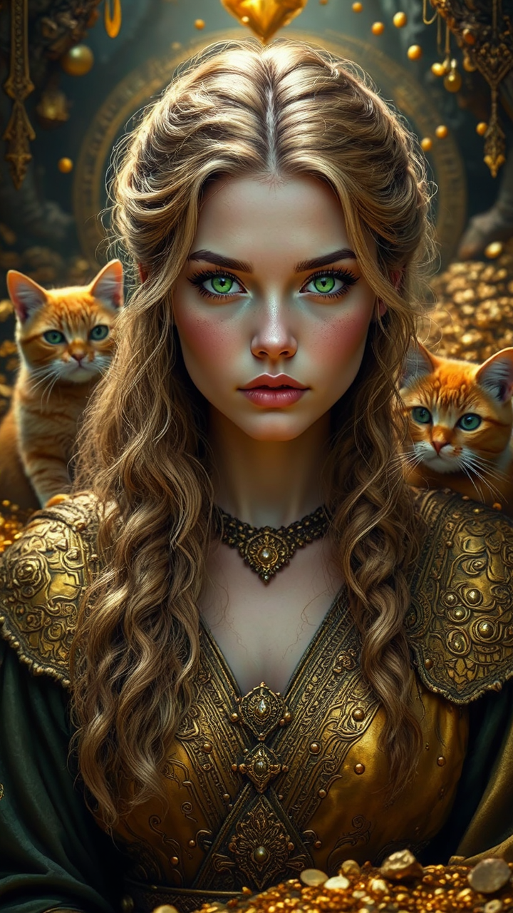 Viking woman with treasure