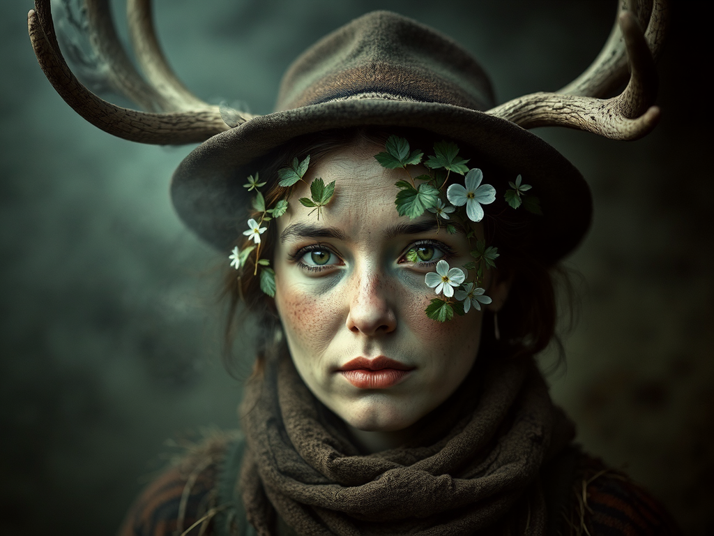 Female farmer with flowers