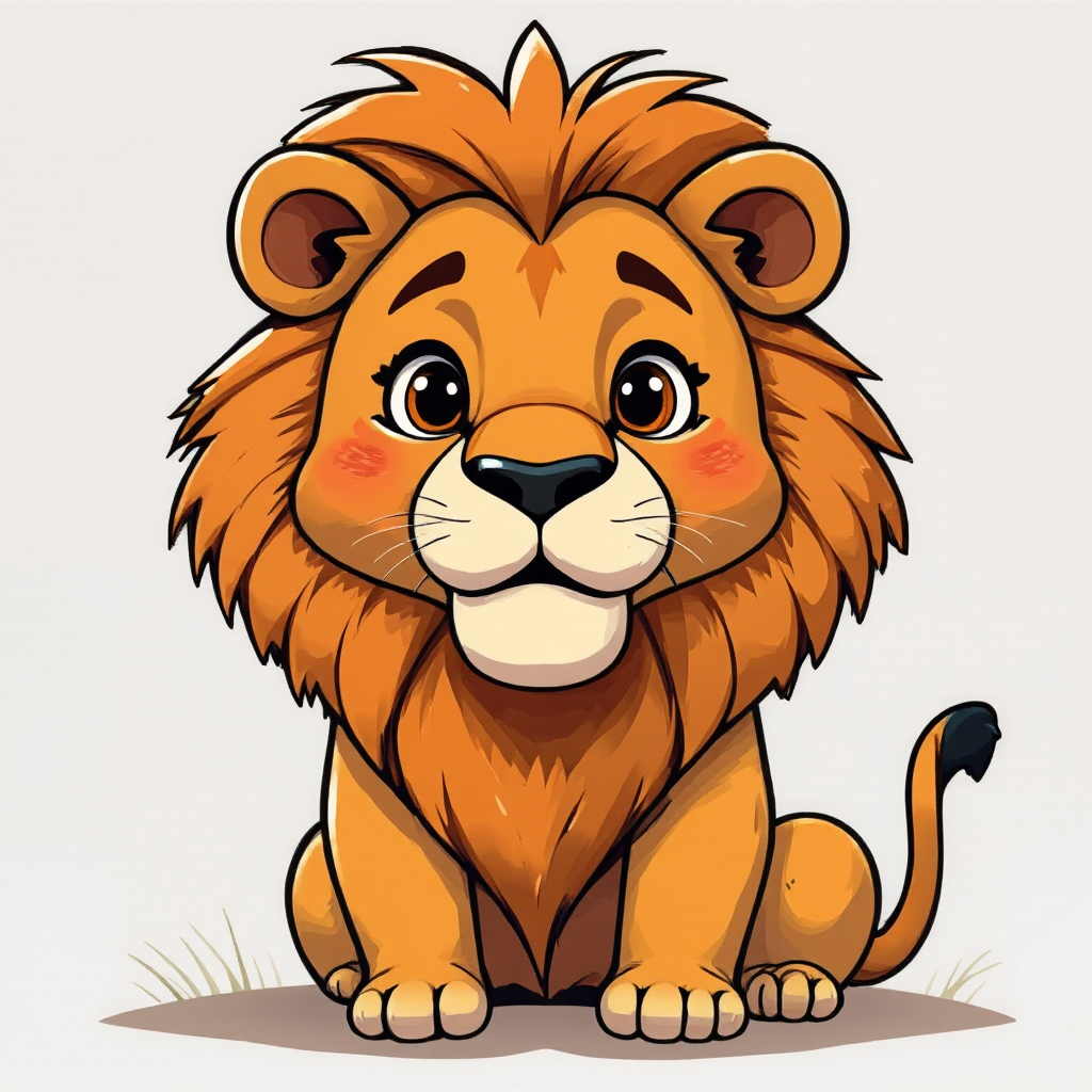 Lion in a colorful