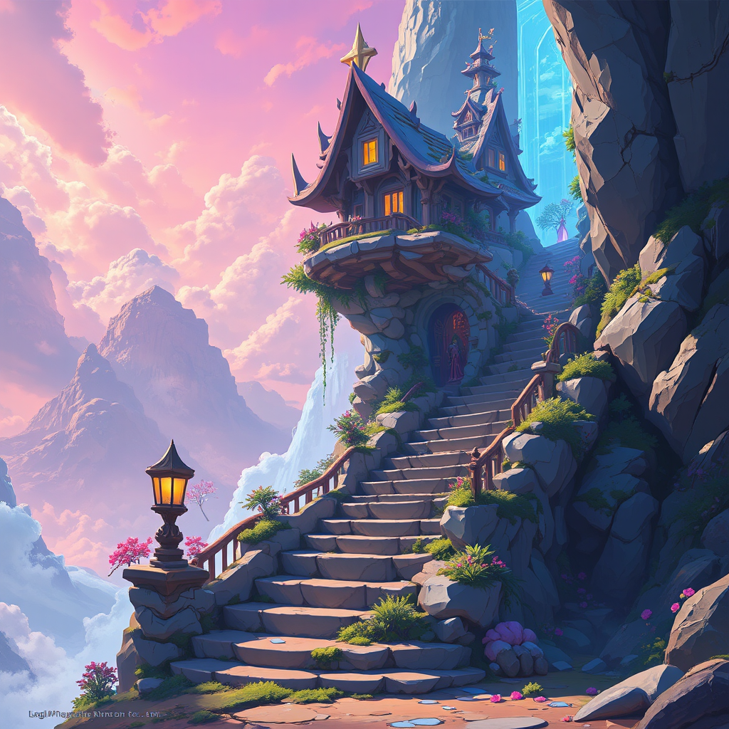 A fantasy staircase environment