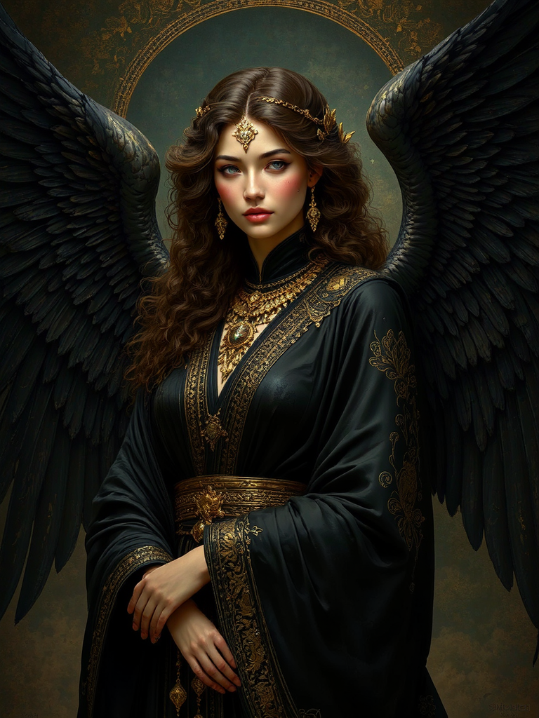 A winged goddess in