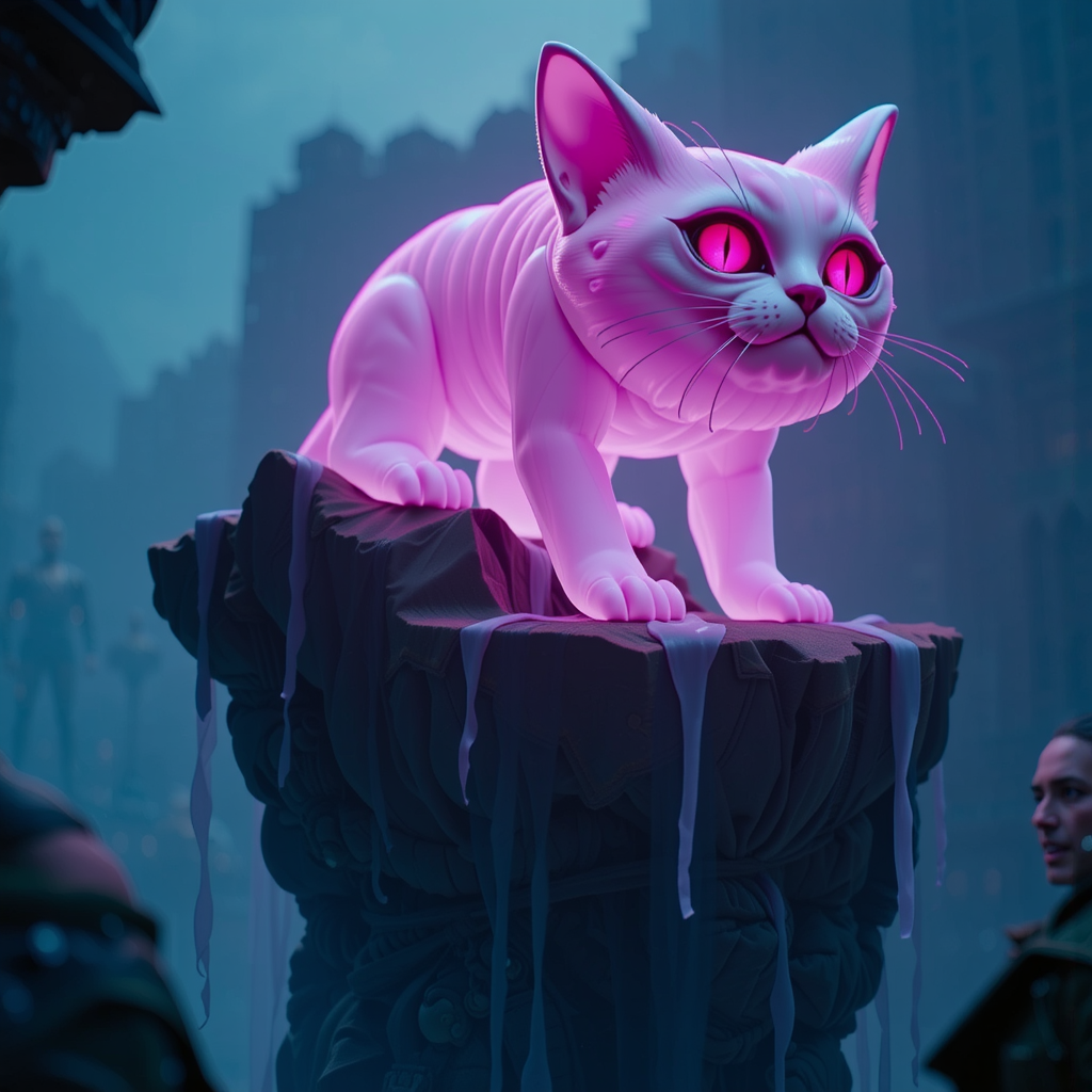 Epic cat with glowing