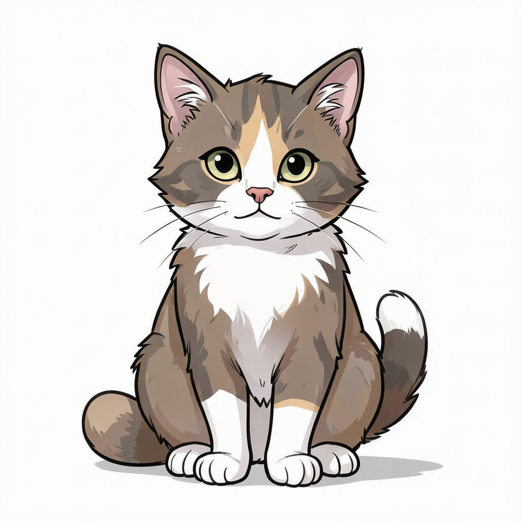 Fluffy orange cat with soft fur, sitting on a wooden windowsill, sunlight dappling its face. Warm...