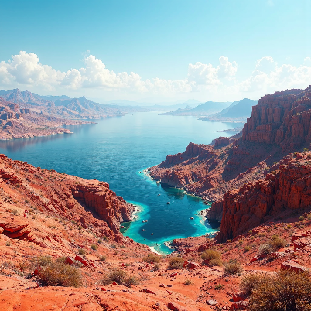Red Sea landscape with