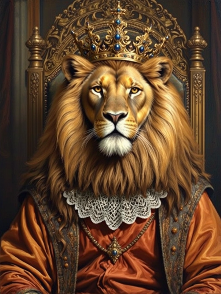 Lion in regal royal