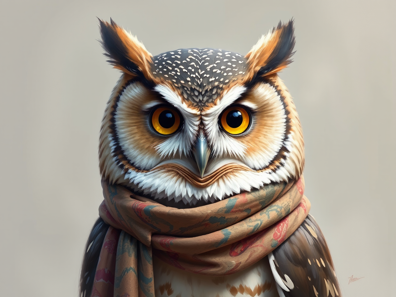 Japanese owl in elegant