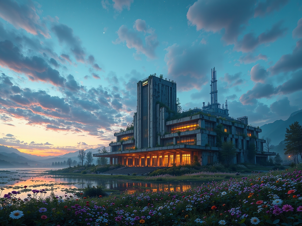 Abandoned cityscape with dramatic