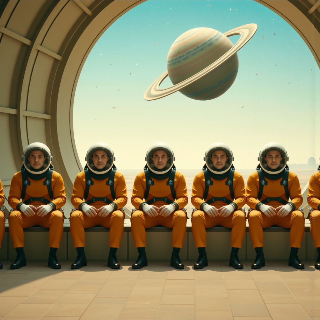 Men in spacesuits standing