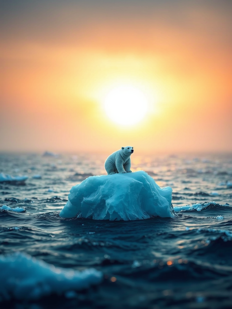 Tiny polar bear on
