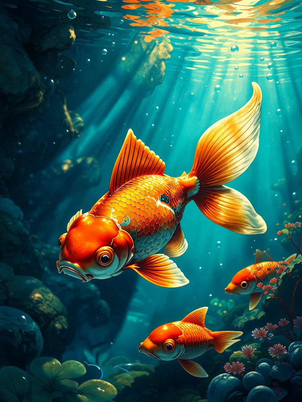 Goldfish in a Japanese-style