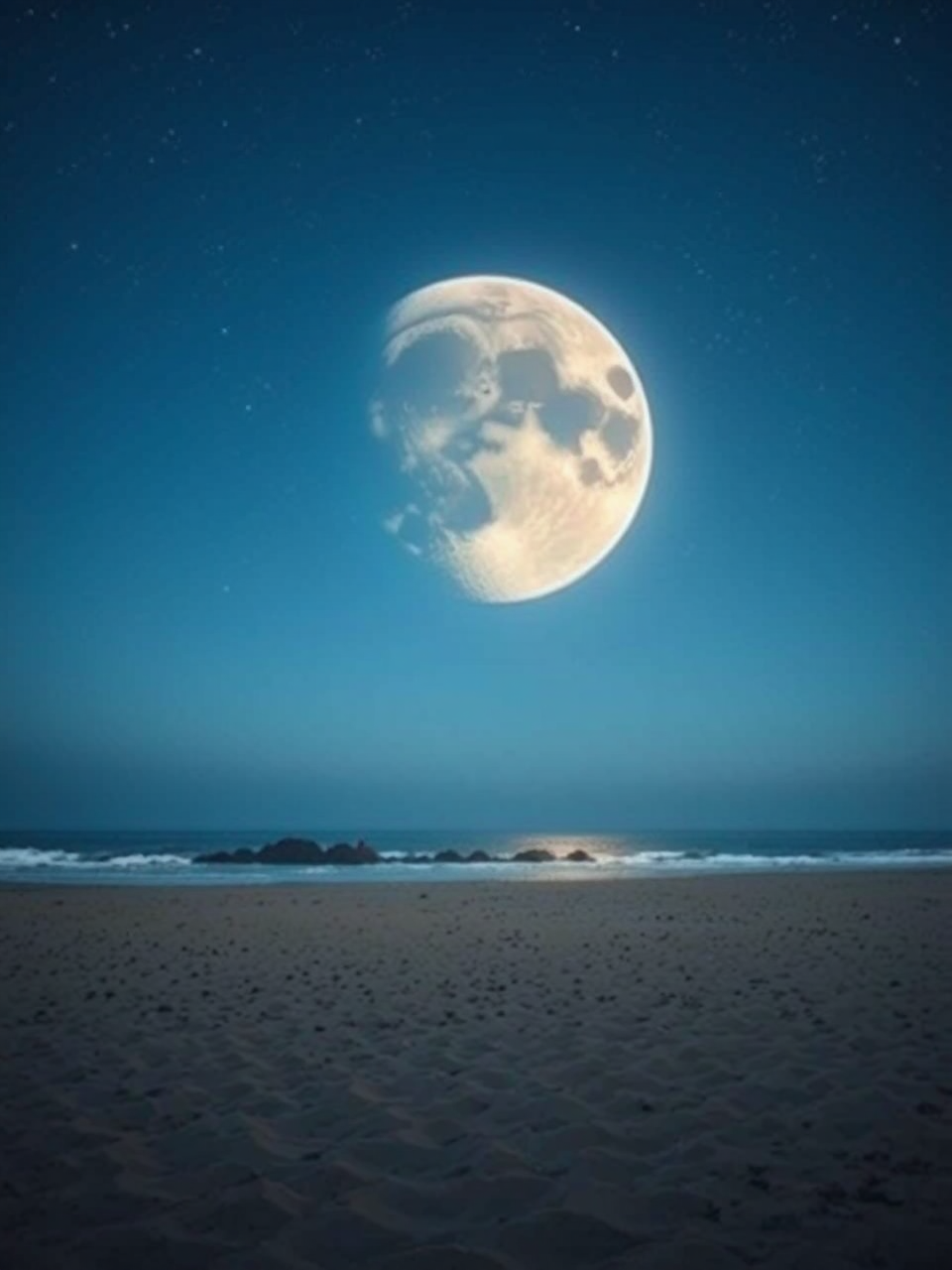 Lunar shoreline landscape