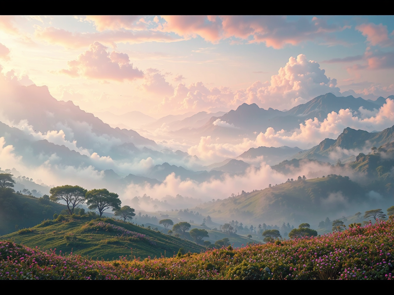 Large-scale landscape with realistic