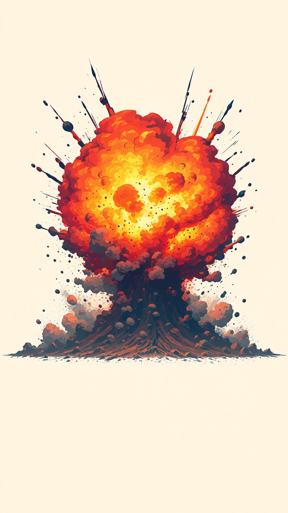 Explosion illustration in vector