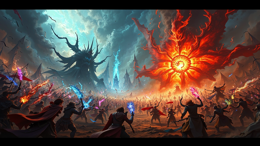 A large fantasy battle