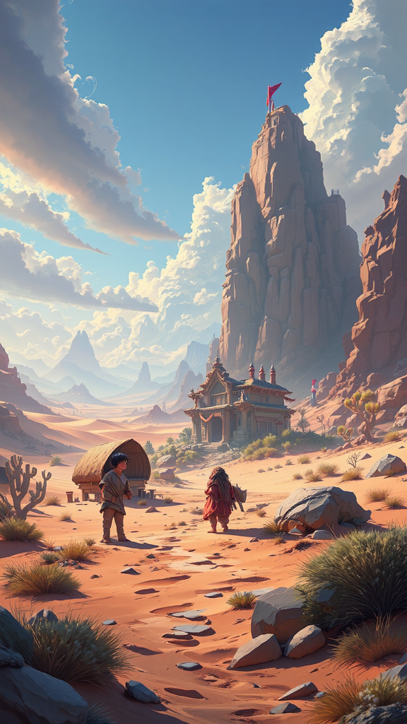 A fantastical desert environment