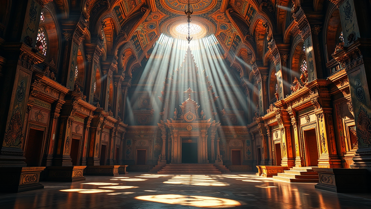 Massive temple with vibrant