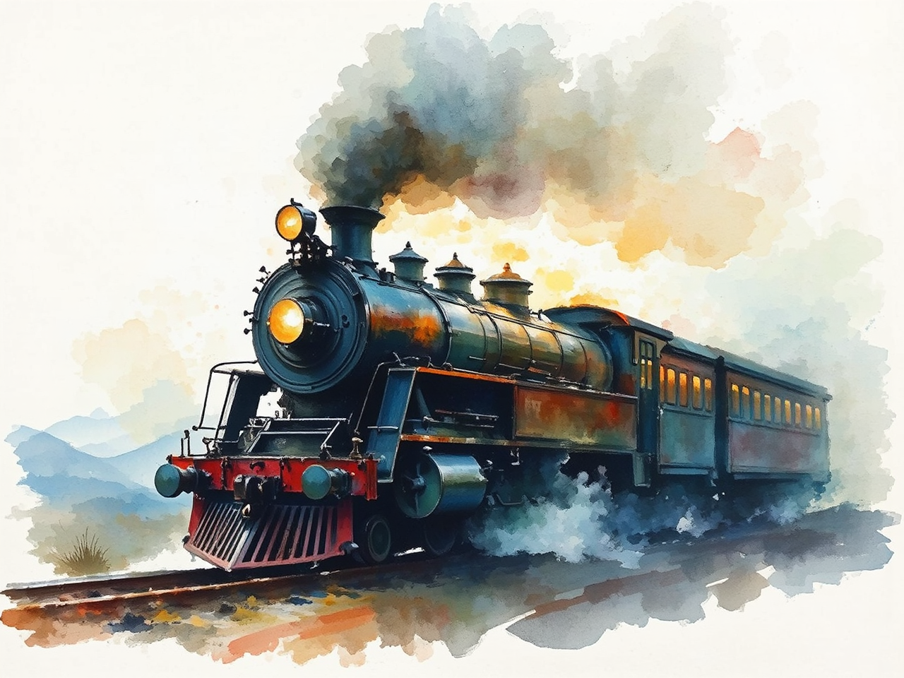 Abstract train scene on