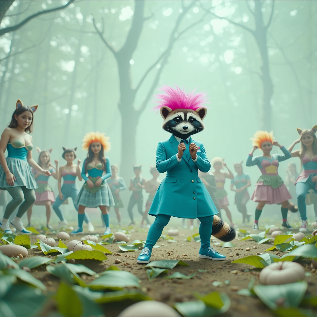 Raccoon dressed as a