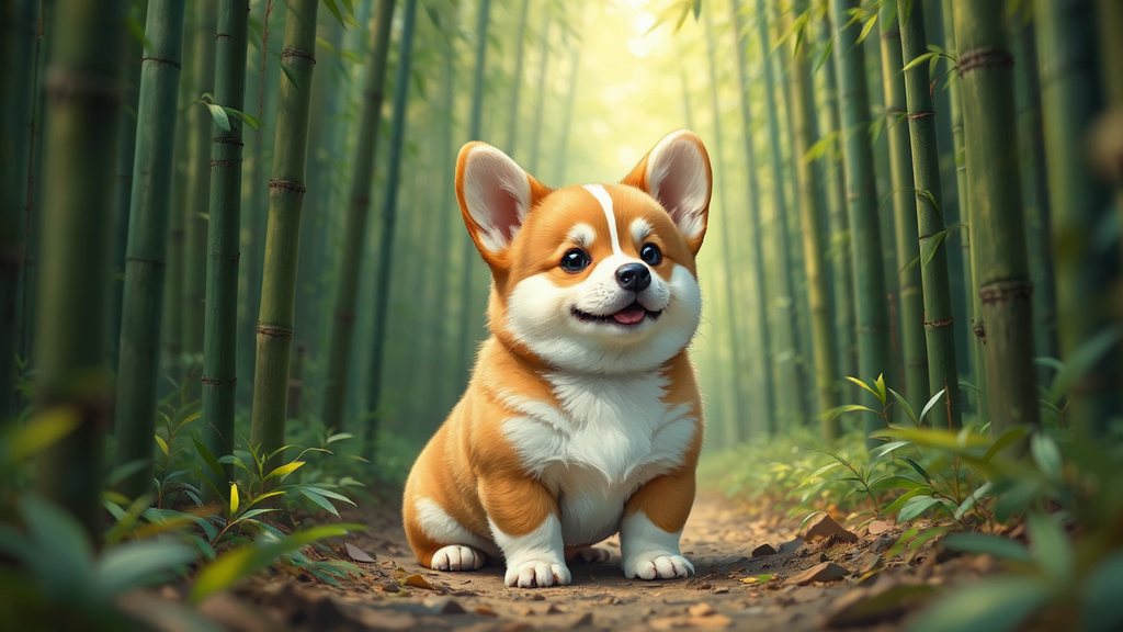 Corgi puppy in a