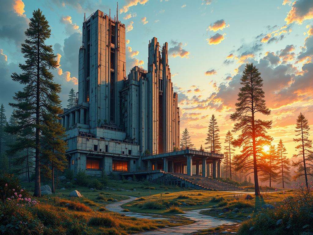 A cityscape with an