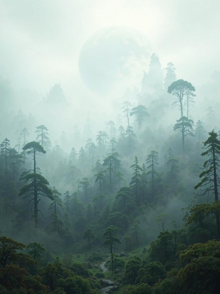 Alien planet with dense