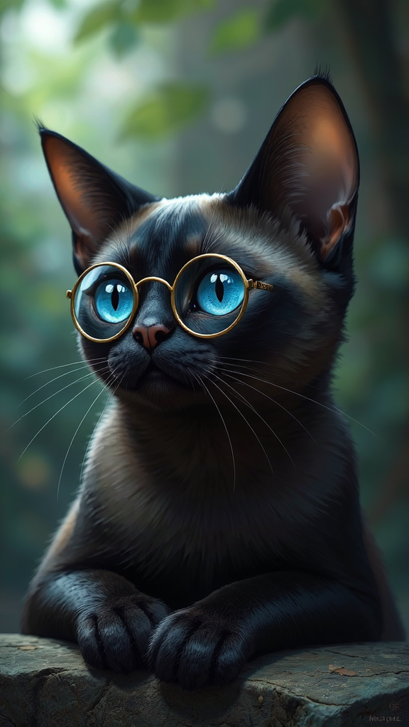 A blue-eyed black Siamese