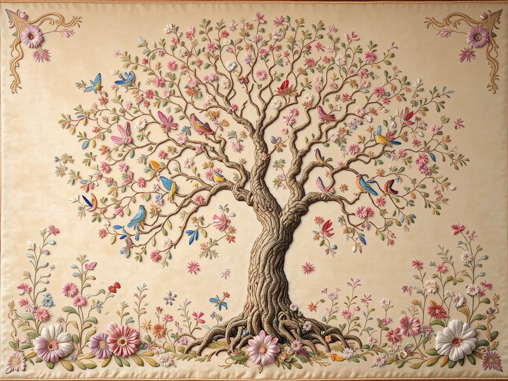 Tree of life embroidered