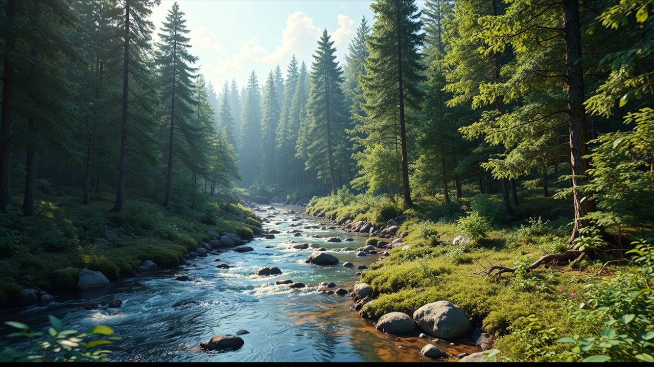 A serene forest with