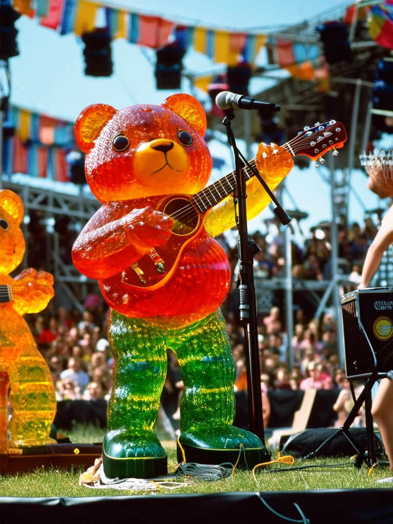Gummy bear performs at