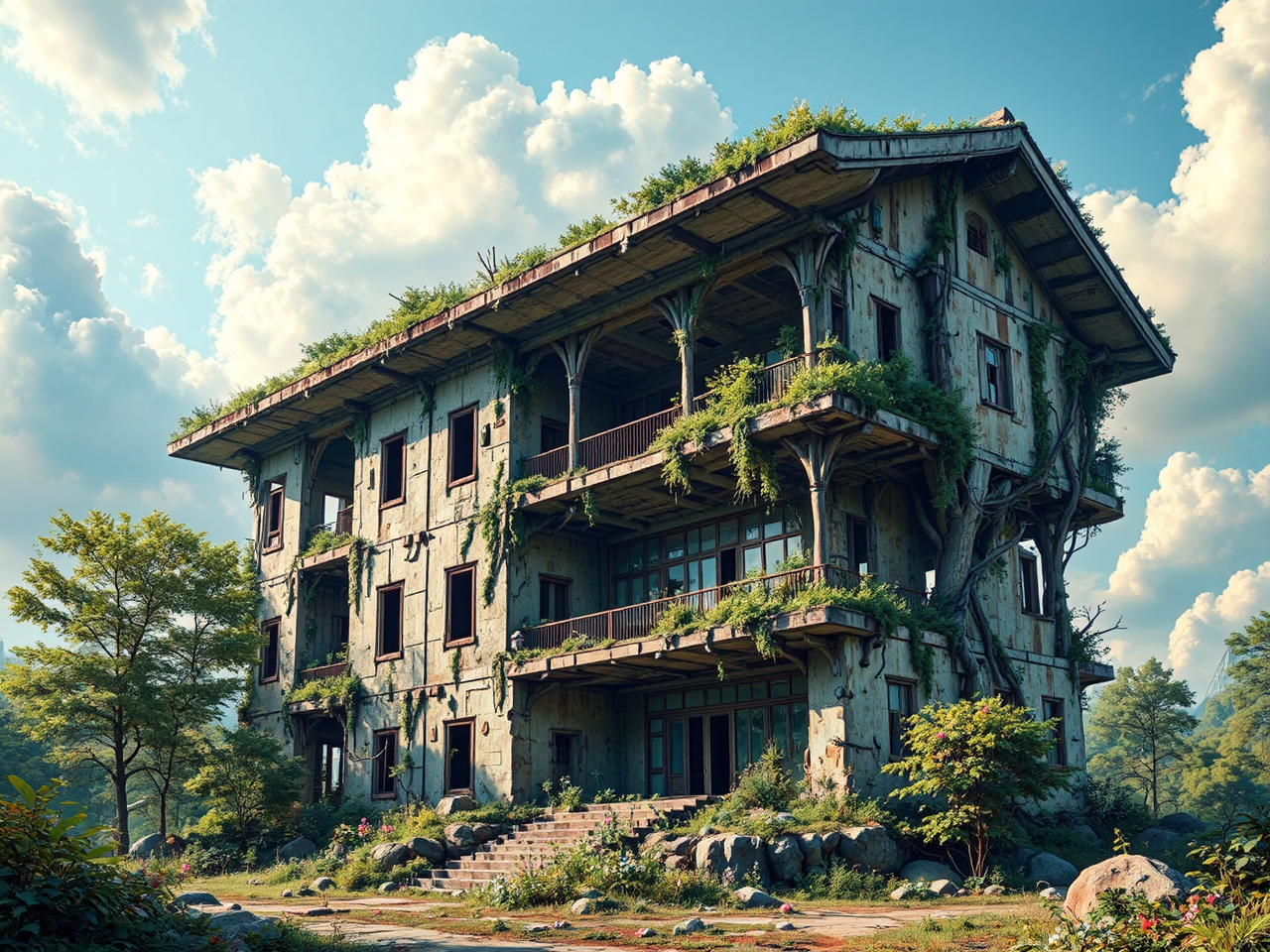 Abandoned urban structure with