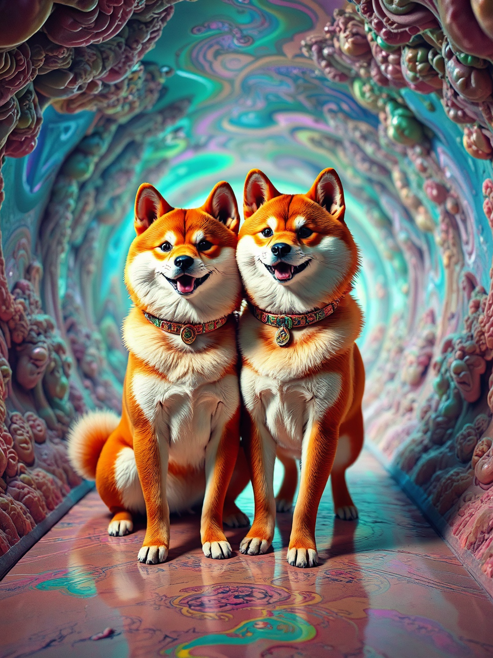 Two Shiba Inus in