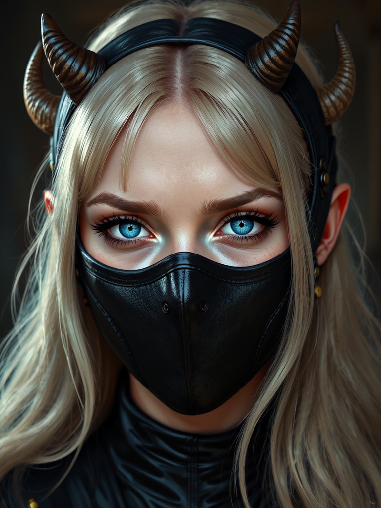 Portrait of a horned