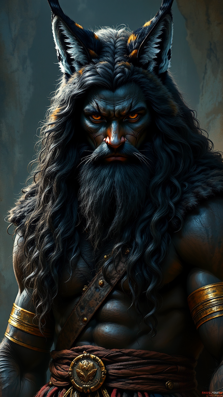 Anthropomorphic lynx man in